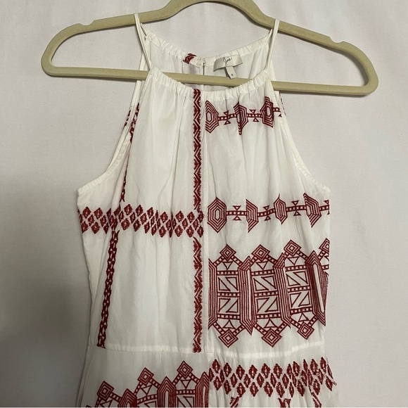 Joie Embroidered Boho Milanira Maxi Dress In Porcelain Handkerchief Hemline - Picture 5 of 16